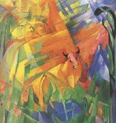 Franz Marc Animals in Landscape (mk34) oil on canvas